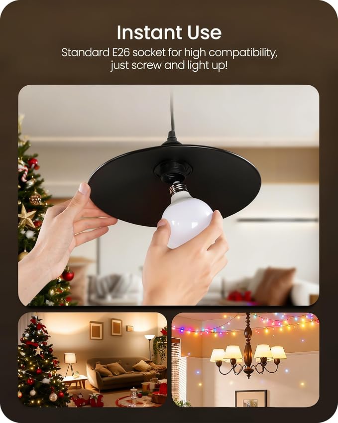 10-Pack G25 LED Vanity Light Bulbs, 5W (60W Equivalent),2700K Warm Light, 450LM, CRI90+, Non-Dimmable, Globe Bulb for Bathroom Mirror, Living Room, Bedroom, E26 Base, ETL Listed W01G2P1005