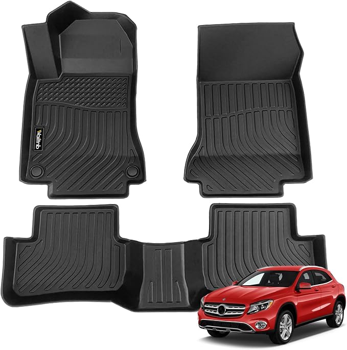Wailtnb-Mats for Mercedes Benz 2014-2019 CLA & 2015-2020 GLA 180 200 250 45 AMG Floor Mat All Weather Floor Liner Car Mat for Benz GLA Custom Fit Automotive Full Set Accessories
