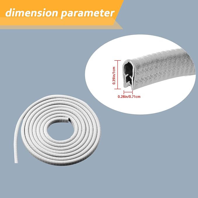 Car Door Edge Guards, 16Ft Rubber Seal Car Door Edge Trim, U Shape Door Edge Protector Guard, Aluminum Weather Proofing Automotive Door Edge Molding Protection for Most Car (Gray)