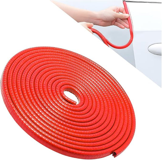 Car Door Edge Guards, 16FT Car Edge Rubber Seal Trim Protector, No Glue Needed U Shape Car Door Guard Universal for Most Cars, Vehicles, SUVs (Red/16FT)