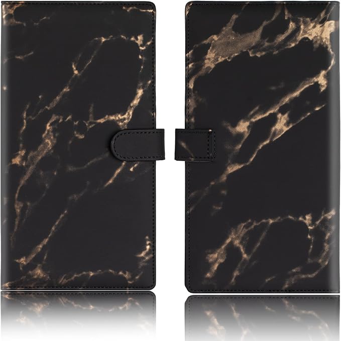 TOURSUIT Car Registration and Insurance Card Holder, Marble Black | Vehicle License Document Organizer, Glove Box Compartment, Interior Car Accessories, For Women Men