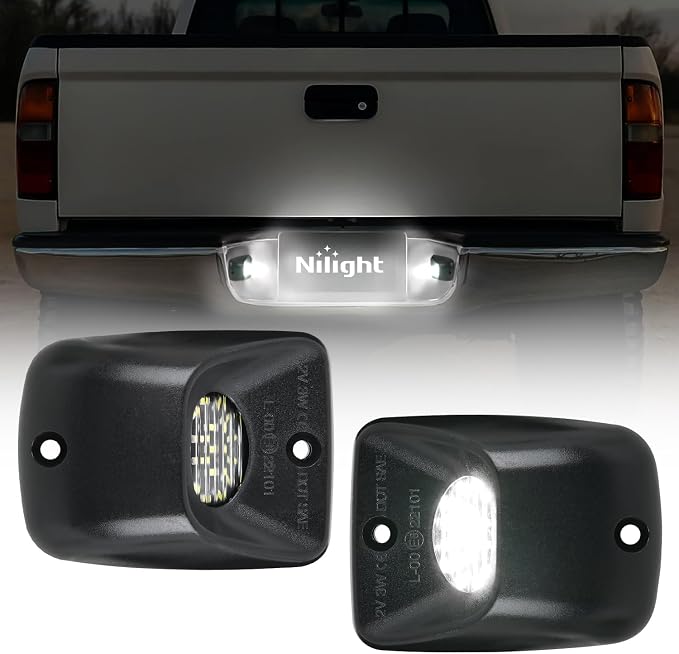 Nilight License Plate Lights Compatible with 1995 1996 1997 1998 1999 2000 2001 2002 2003 2004 Toyota Tacoma Black Housing 6000K White 2PCS Pack