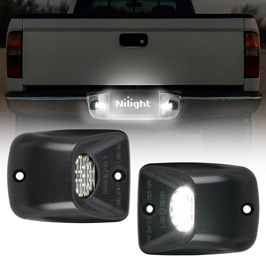 Nilight License Plate Lights Compatible with 1995 1996 1997 1998 1999 2000 2001 2002 2003 2004 Toyota Tacoma Black Housing 6000K White 2PCS Pack