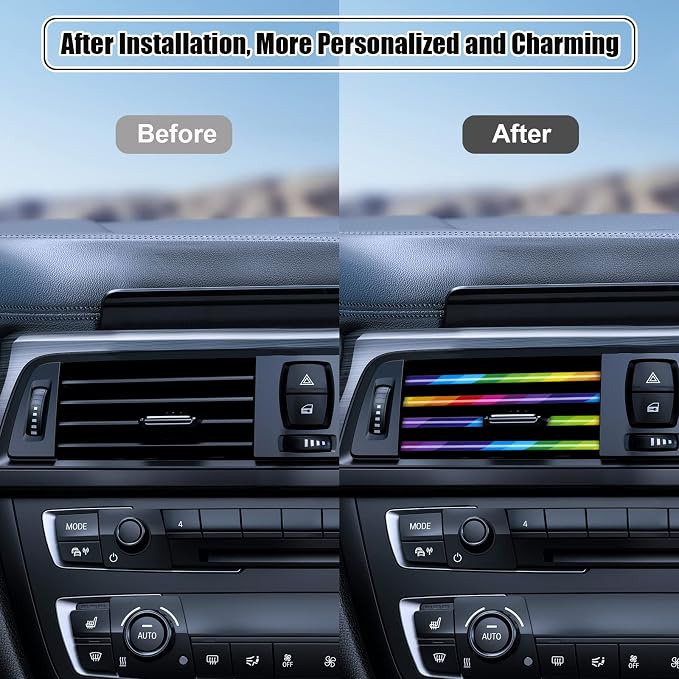 20 Pieces Universal Car Air Conditioner Vent Trim Decoration Strip Accessories, Waterproof Flexible Shiny Auto Car Interior Accessories for All Air Vent Outlet