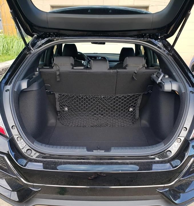 Trunk Organizer Cargo Net for Honda Civic 2017-2026 - Envelope Style Cargo Net for Hatchback - Premium Mesh Car Trunk Organizer Vehicle Carrier Storage - Compatible with Honda Civic