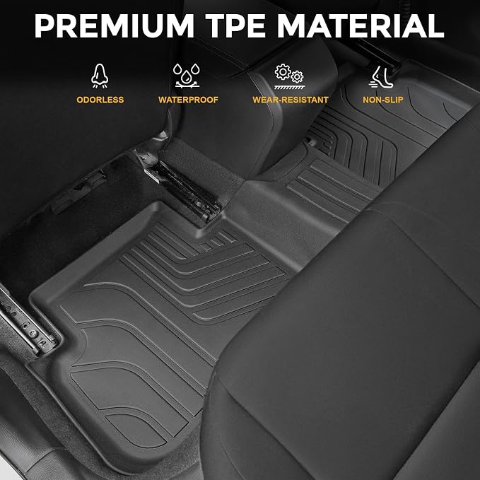 Floor Mats for Honda Civic Sedan 2022-2026, All Weather Floor Mats Trunk Cargo Liner and Door Sill Guards Accessories, Full Coverage Set (Gas Only, Not fit Manual)