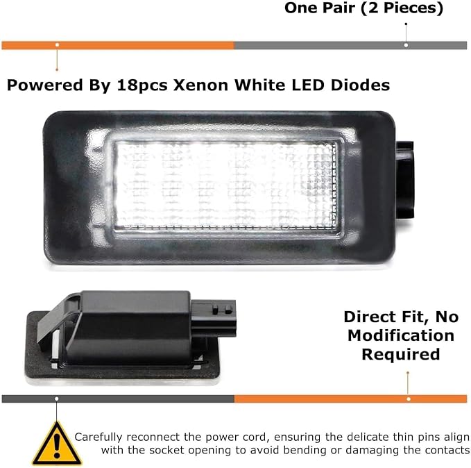 iJDMTOY Xenon White Full LED License Plate Light Kit Compatible With Nissan 2019/2020-up Altima Sentra Versa Rogue, By 18-SMD White LEDs & Can-bus Error Free