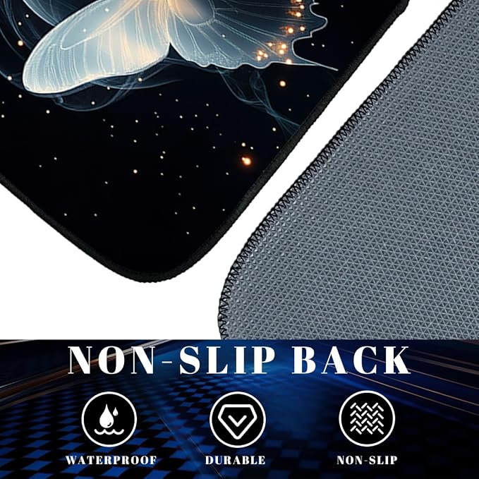 Butterfly Car Floor Mats Set of 4 White Black Glowing Line Art Automotive Car Floor Carpets Non-Slip Auto Car Accessories Universal Fit for Car SUV Truck Van