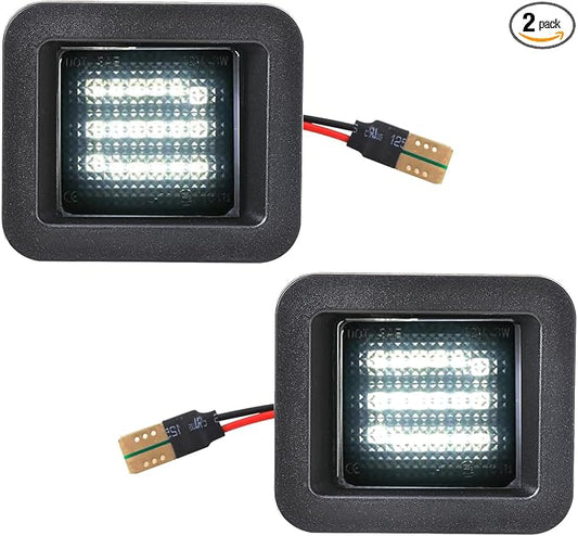 LED License Plate Lights Assembly Compatible with 2015 2016 2017 2018 2019 2020 F150 Tag Light Lamp Smoke Lens 6000K White, Pack of 2