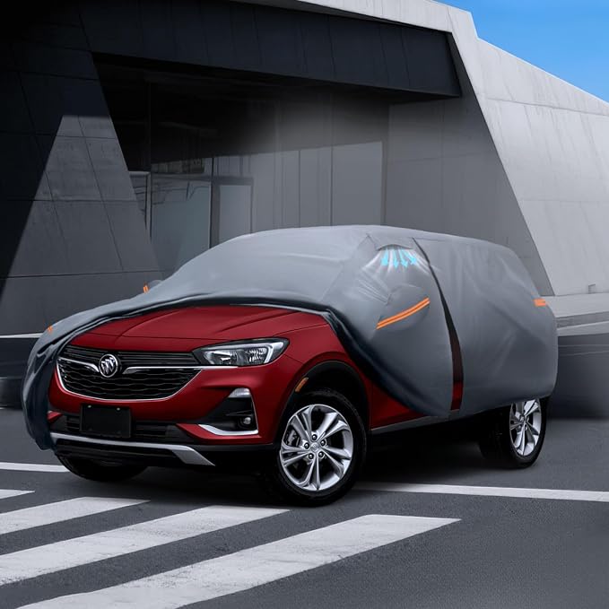 Waterproof Buick Encore GX(2019-2026) Car Cover with Breathable Vents, [Upgrade] Premium Covers with Cotton Liner and Zipper Door,Sun Rain Snow Dust Uv Protection.(Gift with Towel Storage Bag)