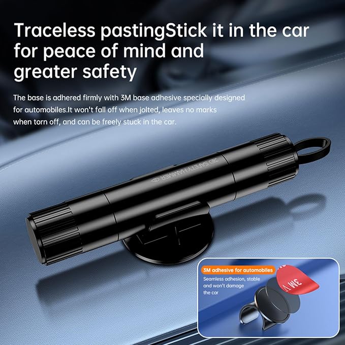 2026 Upgraded Window Breaker and Seatbelt Cutter, Portable Car Safety Hammer, Instantly Glass Breaker Underwater, Car Window Breaker Tool, Life Hammer Car Emergency Escape Tools (Black)