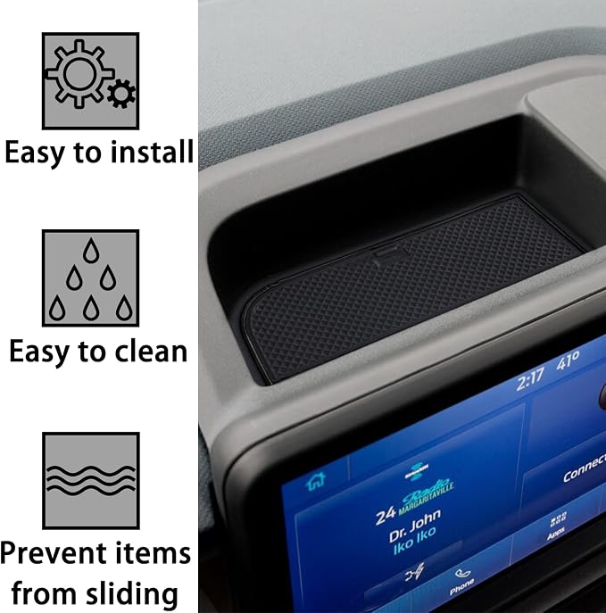 Center Console Liner Fit for Ford Maverick Accessories 2022-2024 2025 Cup Holder Insert Door Slot Coaster Interior Pocket Anti Dust Mat, Not for 2025 Model with Wireless Charger, 21pcs (Black)