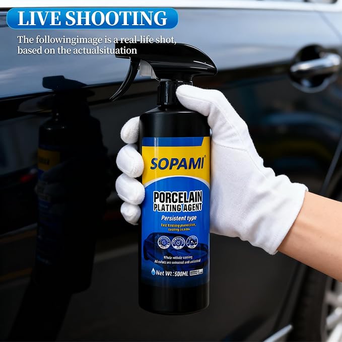 SOPAMI 3-Pack Advanced Car Coating Spray, Quick-Acting Polish & Wax | for Scratch Removal, Waterless Wash, and Glass Oil Film Cleaning （500ml/16.91Ounces）