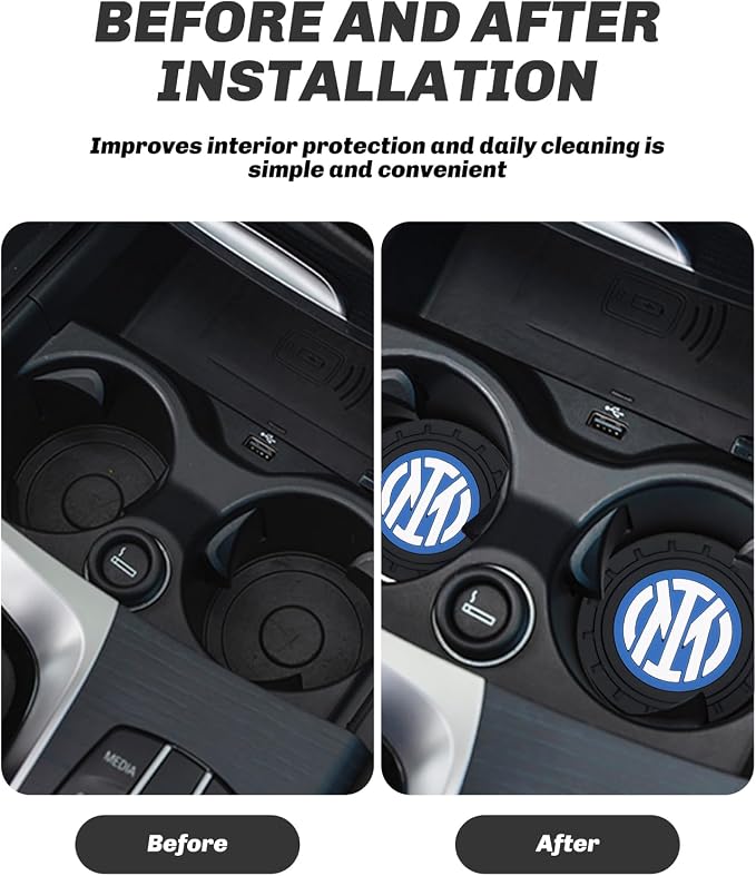 Cup Holder Insert Coaster for Milano UEFA UCL Fans,Anti Slip Car Cup Coaster Interior Accessories