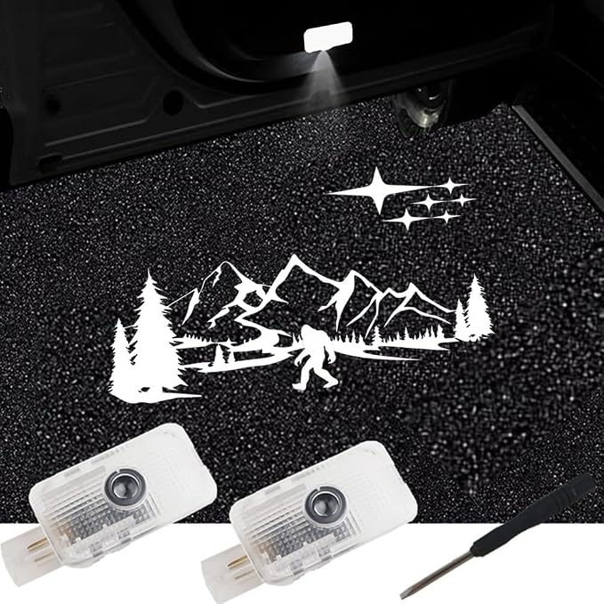 Car Puddle Lights, No Fade Car Door Lights Logo, Led Puddle Lights Compatible with Forester Outback Ascent Legacy XV 2P (White)