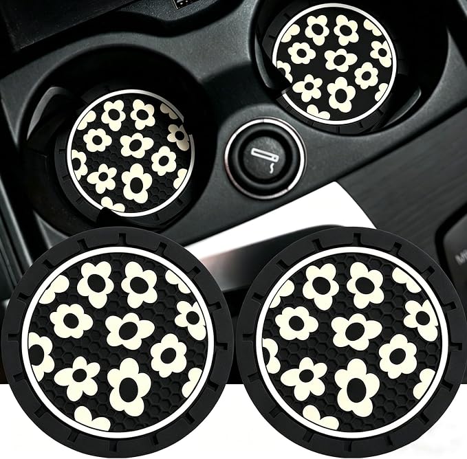 2Pcs 2.75 Inch Flower Car Cup Holder Coaster Insert Tough Auto Flower Car Accessories