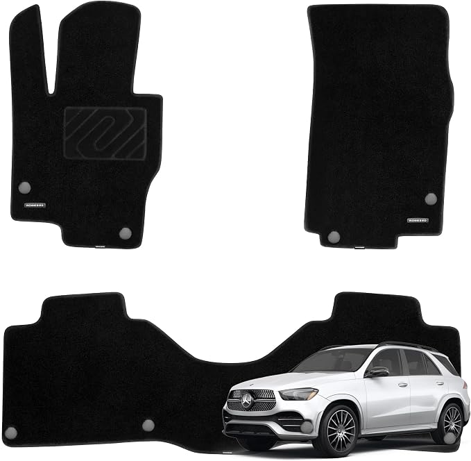 WENNEBIRD Carpet Floor Mats for Mercedes-Benz GLE-Class 2020-2026, 3Pc | V167, Not for PHEV & Coupe, 0.6-Inch Ultra-Thick Plush Carpet, Noise-Reducing Comfort, Waterproof TPE Layer, Anti-Slip