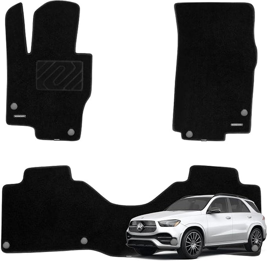 WENNEBIRD Carpet Floor Mats for Mercedes-Benz GLE-Class 2020-2026, 3Pc | V167, Not for PHEV & Coupe, 0.6-Inch Ultra-Thick Plush Carpet, Noise-Reducing Comfort, Waterproof TPE Layer, Anti-Slip