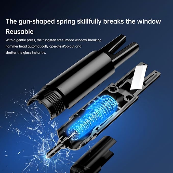 2026 Upgraded Window Breaker and Seatbelt Cutter, Portable Car Safety Hammer, Instantly Glass Breaker Underwater, Car Window Breaker Tool, Life Hammer Car Emergency Escape Tools (Black)
