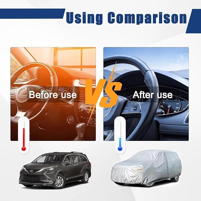Kayme 6 Layers SUV Car Cover Custom Fit for Ford Expedition (2006-2026), Waterproof All Weather for Automobiles,Rain Sun UV Protection.Silver