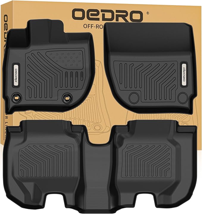 OEDRO Floor Mats Fit for 2016-2022 Honda HR-V EX/EX-L/LX/Sport/Touring, TPE All Weather Custom Fit Floor Liners for HRV Accessories, Automotive 1st and 2nd Row Car Mats, Black