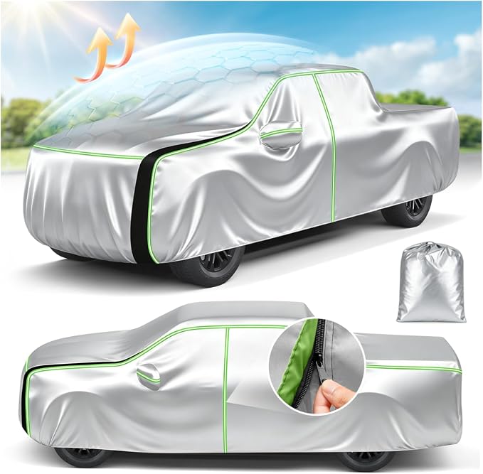 Cartist Hail Protector Car Cover for Truck Waterproof All Weather, Heavy Duty Outdoor Sun Uv Rain Pickup Cover,Universal Fit for Colorado,Tacoma Most Regular Cab, etc. (Length Up to 210 inch) M,420D