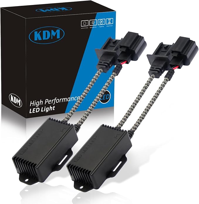 KDM H13 9008 LED Light Decoder Canbus,Anti Flickering Error Free Load Resistor, LED Warning Canceller Resistor Adapter,2Pack
