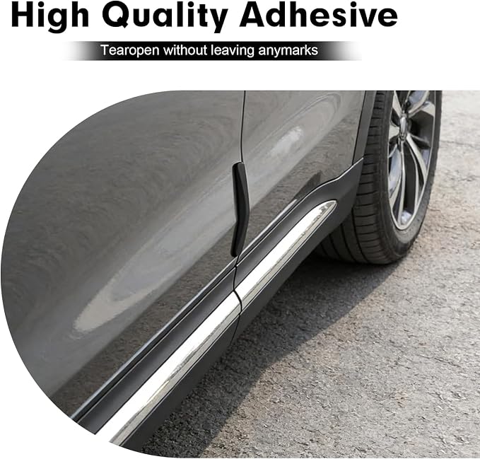 4PCS Silicone Car Door Edge Guards, Car Door Anti-Collision Guards, Universal Silicone Car Door Bumper Guard, Adhesive Bumper Scratch Guards for Auto, Sedans, Trucks, SUVs(Black)