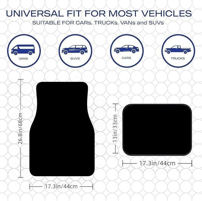 Universal Fit Car Floor Mats Set of 4Pcs, All-Weather Front Rear Car Carpet Mats, Non-Slip Car Floor Mat Car Accessories for Automotive Trucks SUV Sedans Vans (Cute Black Cat)