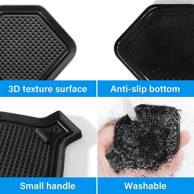 for Jetta Accessories 2026 2025 2024-2019 Cup Holder Protector Inserts Liners Mat Pad Anti Dust Coasters Non-Slip Mat Car Interior Decoration (Black Trim,4pcs/Set)