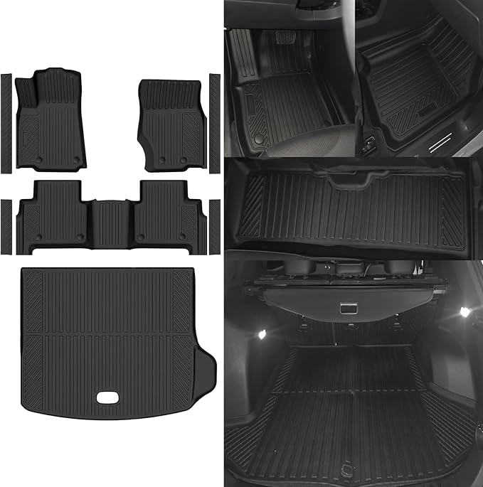 Custom Fit Floor Mats for Jeep Grand Cherokee (Include 4xe Not WK or L) 2022-2026, All Weather TPE Floor Liners with Trunk Mat & Door Sill Guard, Odorless Full Set Interior Accessories