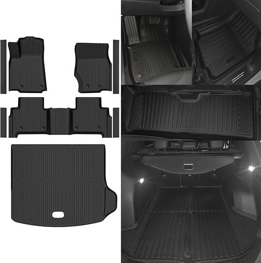 Custom Fit Floor Mats for Jeep Grand Cherokee (Include 4xe Not WK or L) 2022-2026, All Weather TPE Floor Liners with Trunk Mat & Door Sill Guard, Odorless Full Set Interior Accessories