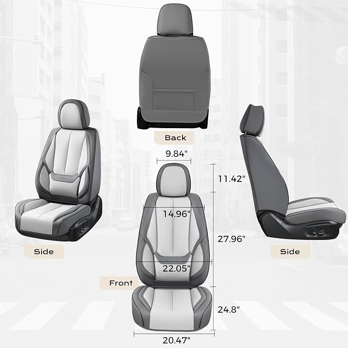 Coverado Car Seat Covers, Seat Covers for Cars, Waterproof Leather Auto Seat Protectors, Leather Car Seat Cushion, Car Interiors Accessories Universal Fit for Most Cars