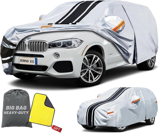 SUV Car Cover Custom Fit for BMW X5 (2007-2026), Waterproof All Weather for Automobiles Full Exterior Cover Rain Sun Snow UV Protector.