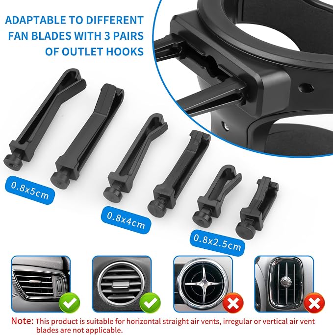 QIIYCCE Cup Holder for Car, Cup Holder Expander for Car Air Vents, Car Ashtray Holder, Suitable for Cars and Trucks with Horizontal Blade Vents (1PCS)
