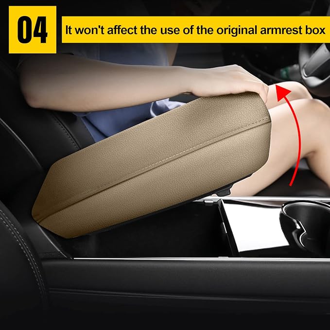 AOMSAZTO Console Covers for 2012-2015 Civic Honda Beige Armrest Cushion for Civic