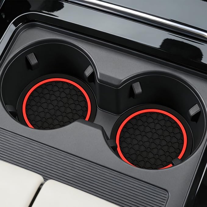 Car Cup Holder Coasters, 4PCS, 2.75 Inch | Dustproof, Non-Slip Insert, Automotive Interior Accessories Mat, Universal for Vehicles, Trucks, RVs