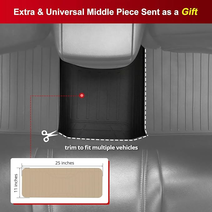 Fit 2008-2015 Chevrolet Cruze Custom Fit Floor Mat IKON Style Beige | IKON MOTORSPORTS, Fit 16 Cruze Limited, Latex Rubber Heavy Duty All Weather Season Car Auto Front Rear Carpets Liner 5PCS