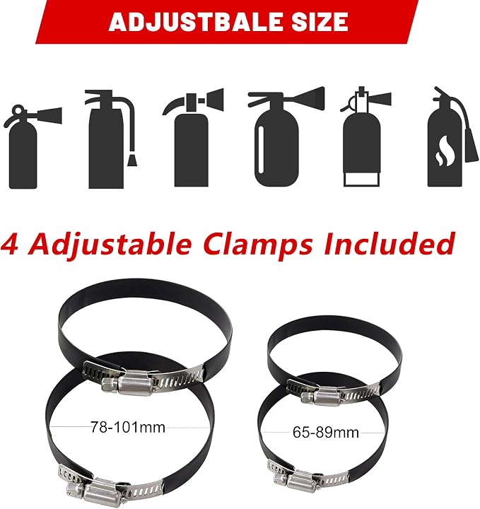 ZHILXN Aluminum UTV Fire Extinguisher Mount Kit for Roll Bar, Quick Release | Adjustable Car Fire Extinguisher Bracket Holder for 1.75-2in Roll Cage, Compatible with Polaris RZR SXS Ranger Camper Can-Am
