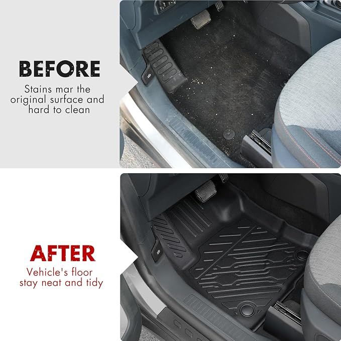 Mabett Floor Mats with Door Sill Protectors for Ford Maverick Hybrid Accessories 2026 2025 2024 2023 2022, All-Weather TPE Liner Mat Custom Fit Maverick Hybrid Model(NOT fit Gasoline)