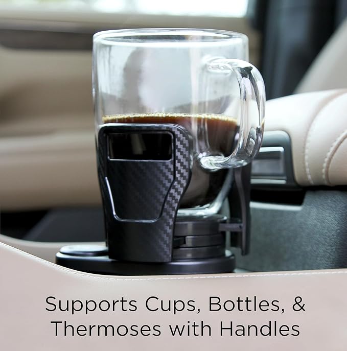 Limitless Dual CupStation - 2-in-1 Expandable Cup Holder with 360° Rotating Base – Black