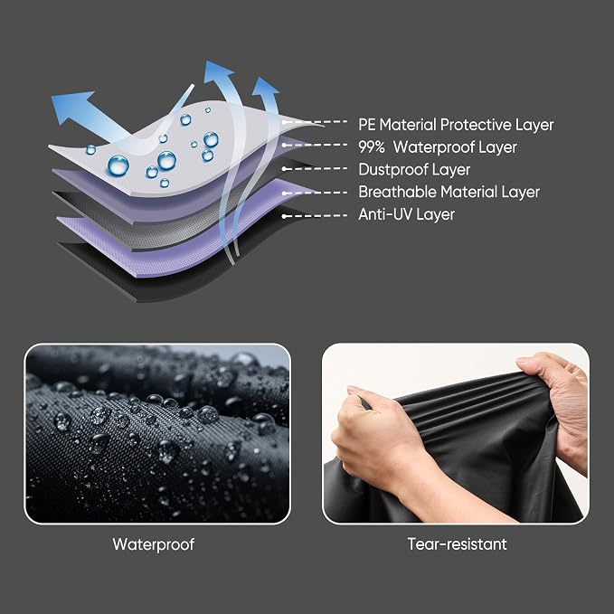 Sedan Car Cover, Full Car Cover Waterproof All Weather Dustproof, Snowproof, UV Protection Outdoor Car Covers for Automobiles Universal Fit for Sedan Car Cover Size 208''L x 78''W x 59''H