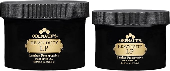 Obenauf's Heavy Duty LP Leather Preservative (4oz)- All Natural Beeswax Oil Conditioner- Rejuvenate Restore & Preserve Sunfaded or Cracked Boots Jackets Saddles Car Auto Upholstery Furniture- USA Made