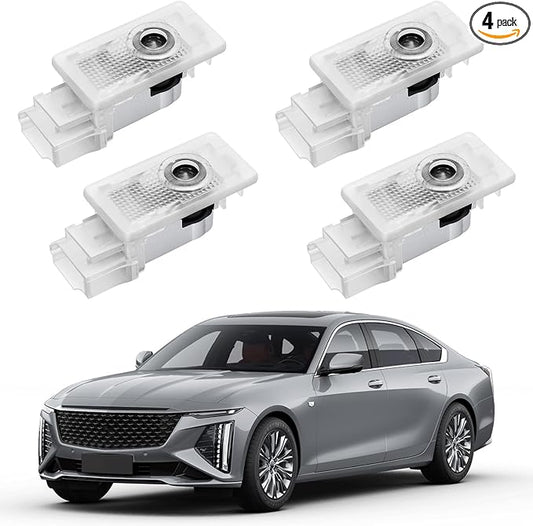 Car Door Lights Logo Projector - [4 Pack] 4K HD Puddle Lights for CT4/CT5/CTS/STS/XTS/ATS/SRX/XT4/XT5/XT6/Escalade/ESV/Lyriq