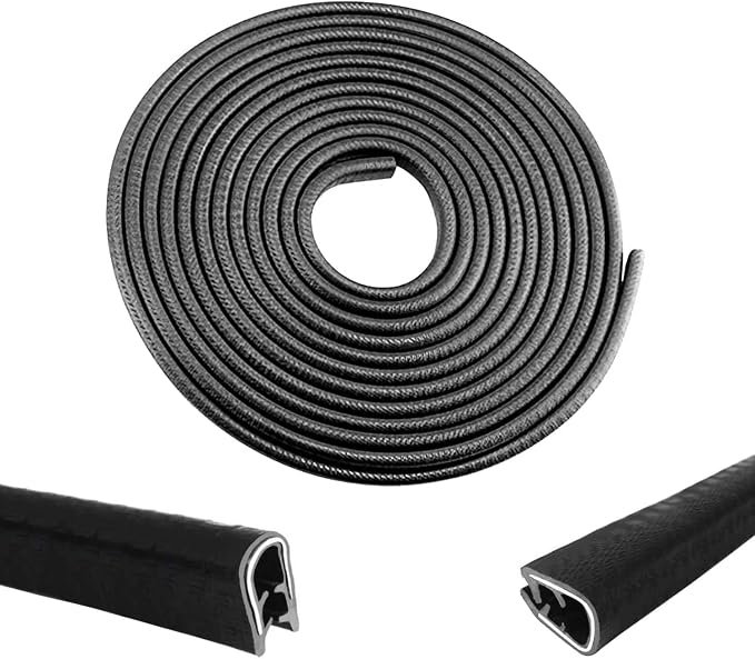 33Ft Car Door Edge Guards - Black Universal Fit Door Edge Protector, Rubber U Shape Automotive Door Trim Molding for Sedans Trucks SUV ATV - No Glue Required (Black, 33FT)