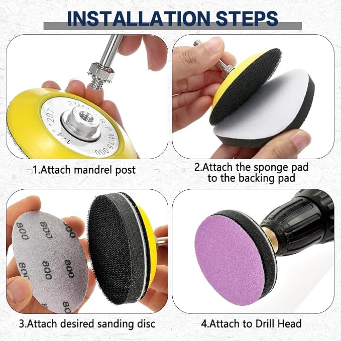 38PCS Car Headlight Restoration Kit, 3 Inch Mixed Sandpaper Set, Headlight Polishing Kit Include Sanding Disc Scouring Pad Polishing Pad for Drill, Universal Car Headlight Renewer Kit