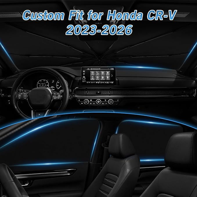 KUST Windshield Sun Shade Umbrella for Honda CR-V 2023 2024 2025 2026 Rear Window Shades 100% UV Protection and Blackout Privacy 5PCS Car Window Covers Accessories