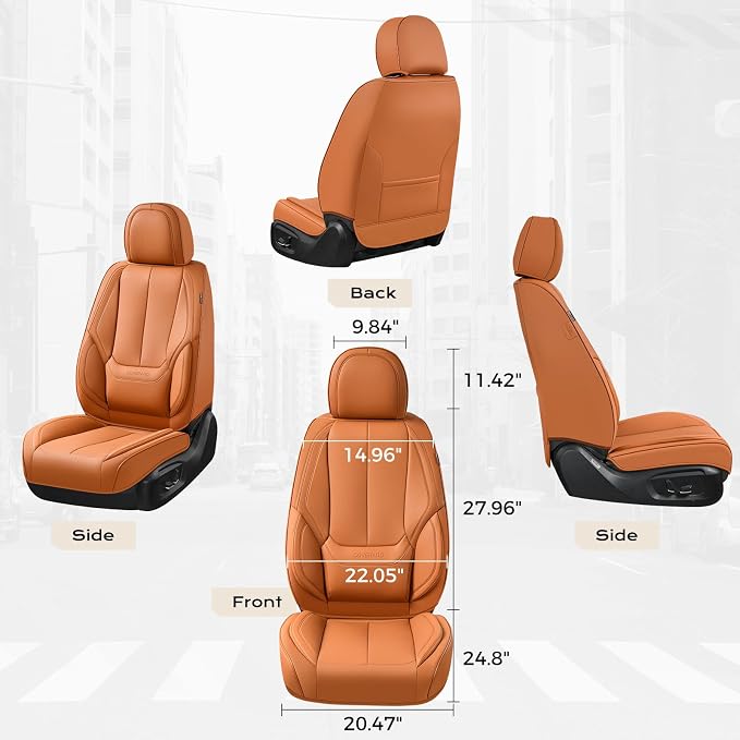 Coverado Car Seat Covers, Seat Covers for Cars, Waterproof Leather Auto Seat Protectors, Leather Car Seat Cushion, Car Interiors Accessories Universal Fit for Most Cars