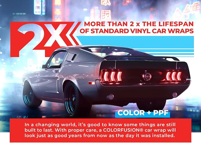 ColorFusion PPF by VViViD, Gloss Ice Blue Dry Apply PPF Vinyl Car Wrap Roll 10ft x 5ft