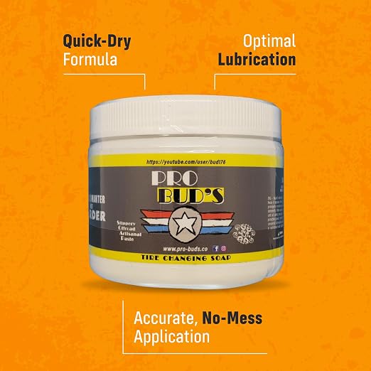 Pro Bud's Tire Mounting Paste - Peerless Lubrication Tire Mounting Lube for Quick Changing and a Secure Fit - Slip-Resistant - 8 oz.